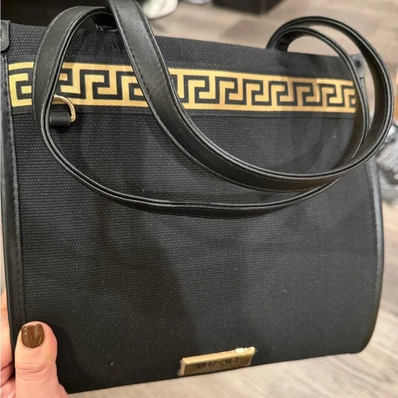 VERSACE Fragances mini tote canvas mix leather bag - Picture 4 of 10